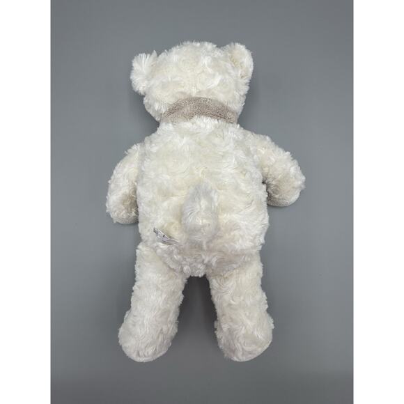 Brookstone NAP Teddy Bear White Cream In Tan Scarf Plush 12” Stuffed Animal - Picture 4 of 7